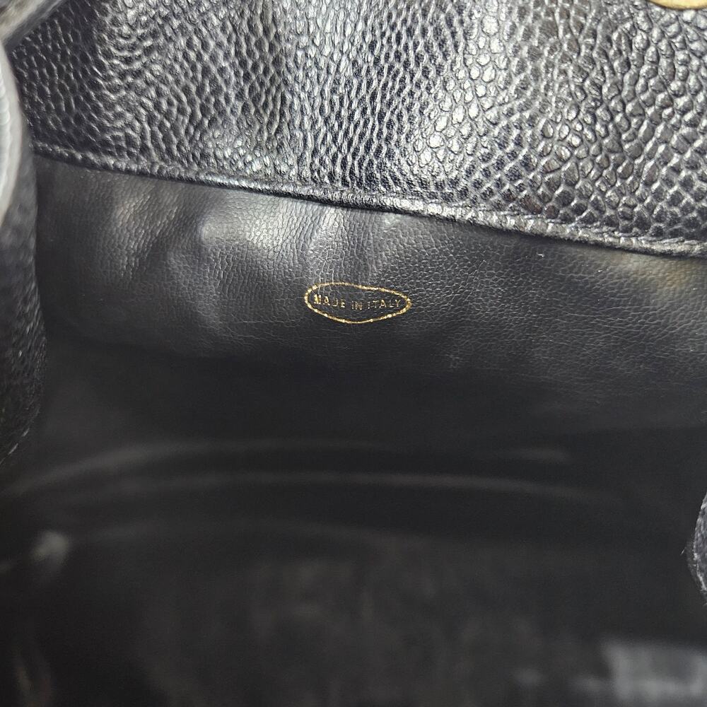 Vintage 90's Chanel Large Triple CC Bucket Bag Black Caviar Leather - Picture 12 of 13